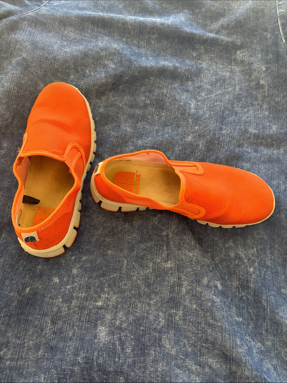 Kids Slip-On Mesh Sneakers in Bright Orange